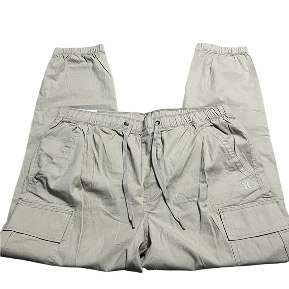 Hurley Tan Cargo Joggers Multi Pockets Relaxed Fit Durable Size X-Large - Picture 2 of 9